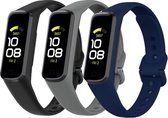 YONO Samsung Galaxy Fit 2 Bandjes - Siliconen – 3-Pack – Zwart Grijs en Donkerblauw