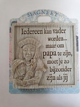 Driftwood magneet tekst Papa/Vader