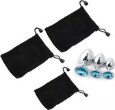 Metalen Buttplug Set 3 delig - Anal Plug Set voor Mannen en Vrouwen - Turquoise