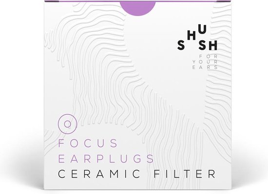 Shush Focus Earplugs - Minder Afleiding - Betere Concentratie - Hogere Productiviteit - Voor kantoor of studeren - Oordoppen met keramisch filter (SNR 24 dB) - Meer dan 365x herbruikbaar