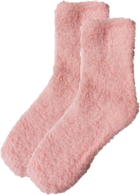 2 paar Huissokken | Sokken Dames 37 42 | Huissokken Fluffy Roze en  lichtblauw | Slofsokken | bol.com