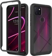 Voor T-Mobile REVVL 5G Starry Sky Solid Color Series schokbestendige pc + TPU beschermhoes (zwart)