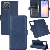 Voor Huawei nova 8 SE dubbelzijdige magnetische gesp horizontale flip lederen tas met houder & kaartsleuven & portemonnee (donkerblauw)