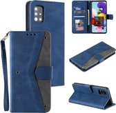 Stiksels Kalfsstructuur Horizontale Flip Leren Case met Houder & Kaartsleuven & Portemonnee Voor Samsung Galaxy S20 Ultra (Donkerblauw)