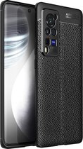 Voor Vivo X60 Pro Litchi Texture TPU schokbestendig hoesje (zwart)