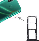 SIM-kaarthouder + SIM-kaarthouder + Micro SD-kaarthouder voor Huawei Y8s (zwart)