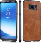 Voor Samsung Galaxy S8 Crazy Horse getextureerd kalfsleer PU + pc + TPU-hoesje (bruin)