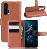 Litchi Texture Horizontale Flip Leren Case voor Huawei Honor 20 Pro, met Portemonnee & Houder & Kaartsleuven (Bruin)