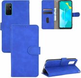 Voor Huawei Honor 30S Effen Kleur Huidgevoel Magnetische Gesp Horizontale Flip Kalfsstructuur PU Lederen Case met Houder & Kaartsleuven & Portemonnee (Blauw)