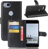 Voor Google Pixel 2 Litchi Texture Horizontale Flip Leather Case met houder & kaartsleuven & portemonnee (zwart)