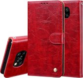 Voor Xiaomi Poco X3 NFC Business Style Oil Wax Texture Horizontale Flip Leather Case, met houder & kaartsleuven & portemonnee (rood)