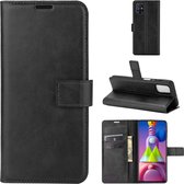 Voor Samsung Galaxy M51 Retro Kalfspatroon Gesp Horizontale Flip Leren Case met Houder & Kaartsleuven & Portemonnee (Zwart)