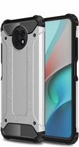 Voor Xiaomi Redmi Note9 5G Magic Armor TPU + PC combinatiebehuizing (zilver)