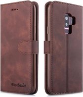 Voor Galaxy S9 + Diaobaolee Pure Fresh Texture Horizontale Flip Leather Case, met houder & kaartsleuf & portemonnee & fotolijst (bruin)