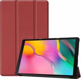 Custer Texture Horizontale Flip PU-lederen hoes voor Galaxy Tab A 10.1 2019 (T515 / T510), met drie-vouwbare houder en slaap- / wekfunctie (wijnrood)
