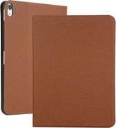 Stoffentextuur Horizontale stevige lederen hoes voor iPad Pro 11 inch, met houder en slaap- / wekfunctie (bruin)