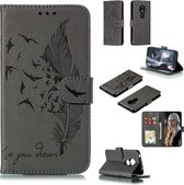 Veerpatroon Litchi Texture Horizontale Flip Leren Case met Portemonnee & Houder & Kaartsleuven Voor Motorola Moto G7 Play (Grijs)