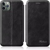 Voor iPhone 12 Geïntegreerde spanning Retro textuur Magnetische TPU + PU lederen tas met kaartsleuf en houder (zwart)