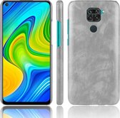Voor Xiaomi Redmi Note 9 / Redmi 10X 4G Schokbestendige Litchi-textuur PC + PU-hoes (grijs)