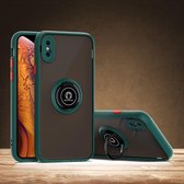 Q Shadow 1 Generation-serie TPU + pc-beschermhoes met 360 graden roterende ringhouder voor iPhone XR (legergroen)