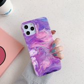 Voor iPhone 11 Pro Max Laser Marble Pattern TPU beschermhoes (Purple Marble)