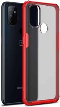 Voor OnePlus Nord N100 Vierhoekige schokbestendige TPU + pc-beschermhoes (rood)