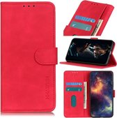 Voor Sony Xperia 10 Retro Texture PU + TPU Horizontale Flip Leather Case met houder & kaartsleuven & portemonnee (rood)