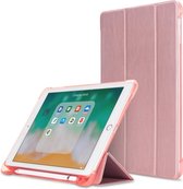 Litchi Texture Flip lederen tas voor iPad 9.7 (2017) / 9.7 (2018) / Air2 / Air, met drievoudige houder en pennen (roségoud)