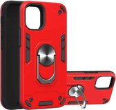 Voor iPhone 12 mini Armor Series PC + TPU beschermhoes met ringhouder (rood)