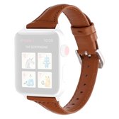 Kleine taille lederen vervangende horlogebanden voor Apple Watch Series 6 & SE & 5 & 4 44 mm / 3 & 2 & 1 42 mm (bruin)