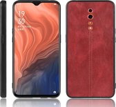 Voor Oppo Reno Z Schokbestendig Naaien Koe Patroon Huid PC + PU + TPU Case (Rood)