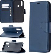 Voor Oppo A31 (2020) / A81 Retro Lambskin Texture Pure Color Horizontale Flip PU lederen tas met houder & kaartsleuven & portemonnee & lanyard (blauw)
