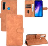 Voor Xiaomi Redmi Note 8 Effen Kleur Huidgevoel Magnetische Gesp Horizontale Flip Kalfsstructuur PU Lederen Case met Houder & Kaartsleuven & Portemonnee (Bruin)