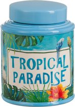 J-Line Voorraadpot Tropical Keramiek Blauw Small Set van 3 stuks