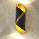 Xtraworks - Moderne Wandlamp - Voor binnen of buiten - waterdicht - LED - Zwart en goudkleurig