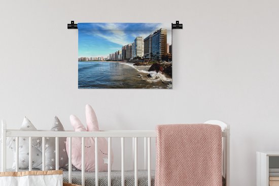 Tapisserie Fortaleza - Vagues sur les rochers près de Fortaleza au Brésil Tapisserie en coton 60x40 cm - Tapisserie avec photo