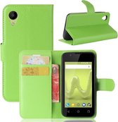 Litchi Texture horizontale flip lederen tas voor Wiko SUNNY2, met houder en kaartsleuven en portemonnee (groen)