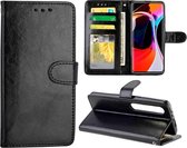 Voor Geschikt voor Xiaomi Mi10 / Mi10Pro Crazy Horse Texture Leather Horizontale Flip Beschermhoes met houder & kaartsleuven & portemonnee & fotolijst (zwart)