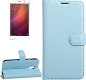 Voor Xiaomi Redmi Note 4 Litchi Texture Horizontal Flip Leather Case met houder & kaartsleuven & portemonnee (blauw)