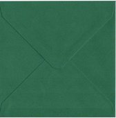 50 enveloppes carrées de Luxe - Vert foncé / vert de Noël - 14x14cm - 110 grammes - Enveloppes carrées 140x140mm avec fermeture à rabat en pointe