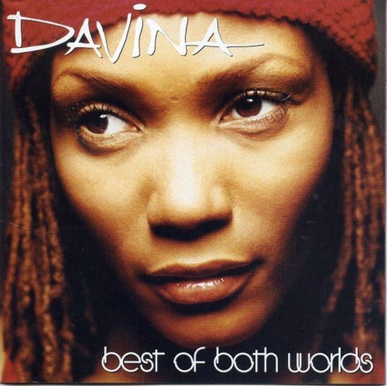 Davina 'best of both worlds' albumcover met close-up van Davina met een rode muts.