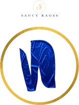 Saucy ragss – Durag – Premium kwaliteit zijdezachte durag – LANGE STRAP – wave cap – durag waves – Durag silky – Zijden materiaal – Goede stretch – BLAUW