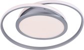 Lucande - LED plafondlamp- met dimmer - 1licht - ijzer, aluminium, kunststof - H: 6 cm - zilver - Inclusief lichtbron