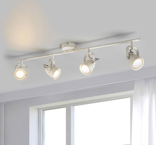 Lindby - plafondlamp - 4 lichts - metaal - H: 19 cm - GU10 - wit