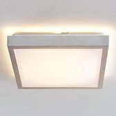 Lindby - LED plafondlamp - 1licht - aluminium, acryl - H: 9.5 cm - aluminium, wit - Inclusief lichtbron