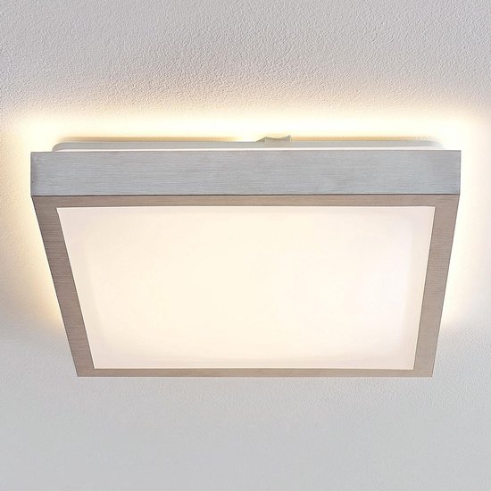 Lindby - LED plafondlamp - 1licht - aluminium, acryl - H: 9.5 cm - aluminium, wit - Inclusief lichtbron