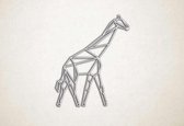 Line Art - Giraffe 1 - XS - 30x25cm - EssenhoutWit - geometrische wanddecoratie