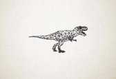Line Art - Dinosaurus T-Rex - M - 41x90cm - Zwart - geometrische wanddecoratie