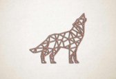 Line Art - Wolf 5 - S - 45x52cm - Multiplex - geometrische wanddecoratie