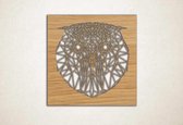 Line Art - Uil vierkant 1 - M - 61x60cm - Eiken - geometrische wanddecoratie
